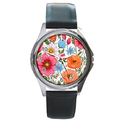 Flowers Plants Bouquets Decor Flower Decoration Garden Flower Shop Scent Romance Wallpaper Nature Round Metal Watch