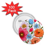 Flowers Plants Bouquets Decor Flower Decoration Garden Flower Shop Scent Romance Wallpaper Nature 1 75  Buttons (100 Pack) 