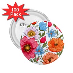 Flowers Plants Bouquets Decor Flower Decoration Garden Flower Shop Scent Romance Wallpaper Nature 2 25  Buttons (100 Pack) 