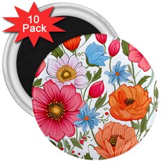 Flowers Plants Bouquets Decor Flower Decoration Garden Flower Shop Scent Romance Wallpaper Nature 3  Magnets (10 Pack) 