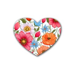 Flowers Plants Bouquets Decor Flower Decoration Garden Flower Shop Scent Romance Wallpaper Nature Rubber Coaster (heart) by Maspions