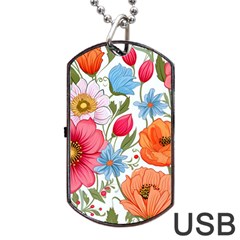 Flowers Plants Bouquets Decor Flower Decoration Garden Flower Shop Scent Romance Wallpaper Nature Dog Tag Usb Flash (one Side) by Maspions