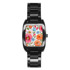 Flowers Plants Bouquets Decor Flower Decoration Garden Flower Shop Scent Romance Wallpaper Nature Stainless Steel Barrel Watch