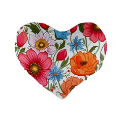 Flowers Plants Bouquets Decor Flower Decoration Garden Flower Shop Scent Romance Wallpaper Nature Standard 16  Premium Flano Heart Shape Cushions