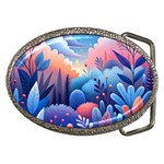 Nature Night Bushes Flowers Leaves Clouds Landscape Berries Story Fantasy Wallpaper Background Sampl Belt Buckles Front