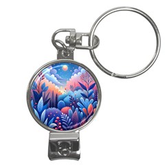 Nature Night Bushes Flowers Leaves Clouds Landscape Berries Story Fantasy Wallpaper Background Sampl Nail Clippers Key Chain by Maspions