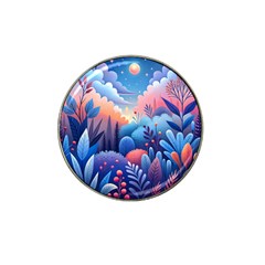 Nature Night Bushes Flowers Leaves Clouds Landscape Berries Story Fantasy Wallpaper Background Sampl Hat Clip Ball Marker (10 Pack)