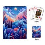 Nature Night Bushes Flowers Leaves Clouds Landscape Berries Story Fantasy Wallpaper Background Sampl Playing Cards Single Design (Rectangle) Back