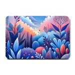 Nature Night Bushes Flowers Leaves Clouds Landscape Berries Story Fantasy Wallpaper Background Sampl Small Doormat 24 x16  Door Mat