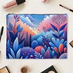 Nature Night Bushes Flowers Leaves Clouds Landscape Berries Story Fantasy Wallpaper Background Sampl Cosmetic Bag (xl)