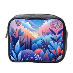 Nature Night Bushes Flowers Leaves Clouds Landscape Berries Story Fantasy Wallpaper Background Sampl Mini Toiletries Bag (two Sides)