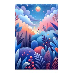 Nature Night Bushes Flowers Leaves Clouds Landscape Berries Story Fantasy Wallpaper Background Sampl Shower Curtain 48  X 72  (small)  by Maspions