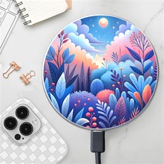 Nature Night Bushes Flowers Leaves Clouds Landscape Berries Story Fantasy Wallpaper Background Sampl Wireless Fast Charger(white)