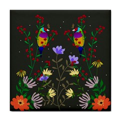 Bird Flower Plant Nature Tile Coaster