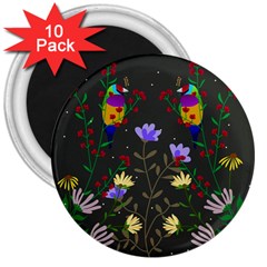 Bird Flower Plant Nature 3  Magnets (10 Pack) 