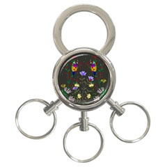 Bird Flower Plant Nature 3-ring Key Chain