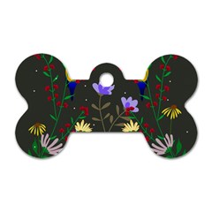 Bird Flower Plant Nature Dog Tag Bone (two Sides)