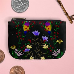 Bird Flower Plant Nature Mini Coin Purse