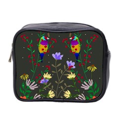 Bird Flower Plant Nature Mini Toiletries Bag (two Sides) by Maspions