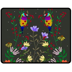 Bird Flower Plant Nature Fleece Blanket (medium)