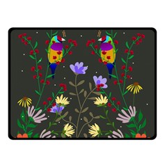 Bird Flower Plant Nature Two Sides Fleece Blanket (small)