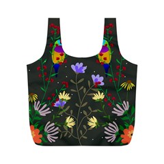 Bird Flower Plant Nature Full Print Recycle Bag (m)