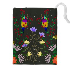 Bird Flower Plant Nature Drawstring Pouch (4xl)