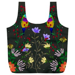 Bird Flower Plant Nature Full Print Recycle Bag (xxl) by Maspions