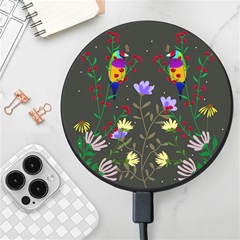 Bird Flower Plant Nature Wireless Fast Charger(black)