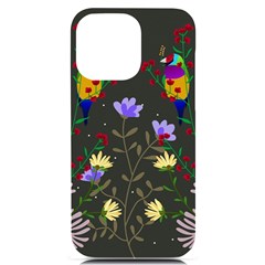 Bird Flower Plant Nature Iphone 14 Pro Max Black Uv Print Case