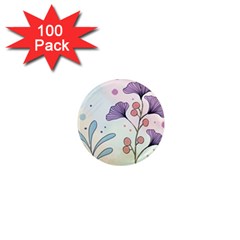 Flower Paint Flora Nature Plant 1  Mini Magnets (100 Pack) 