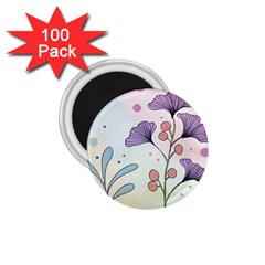 Flower Paint Flora Nature Plant 1 75  Magnets (100 Pack) 