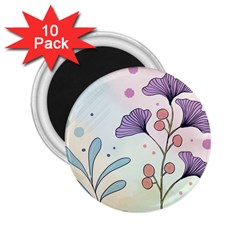 Flower Paint Flora Nature Plant 2 25  Magnets (10 Pack) 