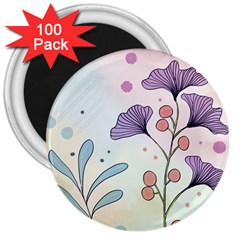 Flower Paint Flora Nature Plant 3  Magnets (100 Pack)