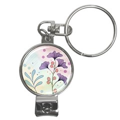 Flower Paint Flora Nature Plant Nail Clippers Key Chain