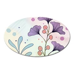 Flower Paint Flora Nature Plant Oval Magnet