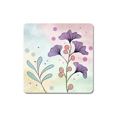 Flower Paint Flora Nature Plant Square Magnet