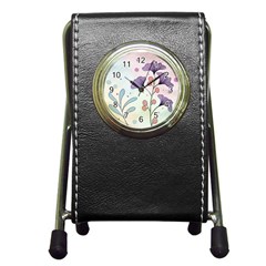 Flower Paint Flora Nature Plant Pen Holder Desk Clock