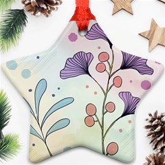 Flower Paint Flora Nature Plant Star Ornament (two Sides)