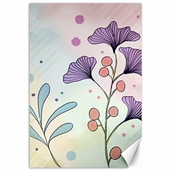 Flower Paint Flora Nature Plant Canvas 12  X 18 