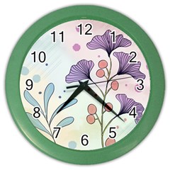 Flower Paint Flora Nature Plant Color Wall Clock by Maspions