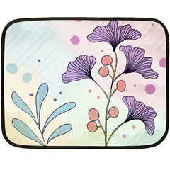 Flower Paint Flora Nature Plant Two Sides Fleece Blanket (mini) by Maspions