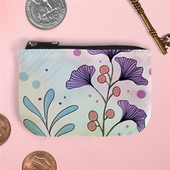 Flower Paint Flora Nature Plant Mini Coin Purse