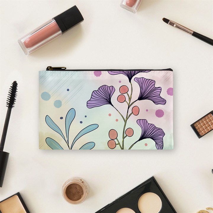 Flower Paint Flora Nature Plant Cosmetic Bag (Small)