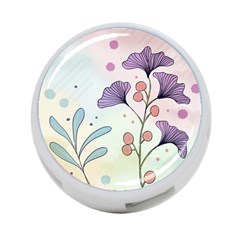 Flower Paint Flora Nature Plant 4-port Usb Hub (two Sides)