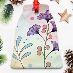 Flower Paint Flora Nature Plant Bell Ornament (two Sides)