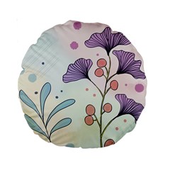 Flower Paint Flora Nature Plant Standard 15  Premium Round Cushions by Maspions