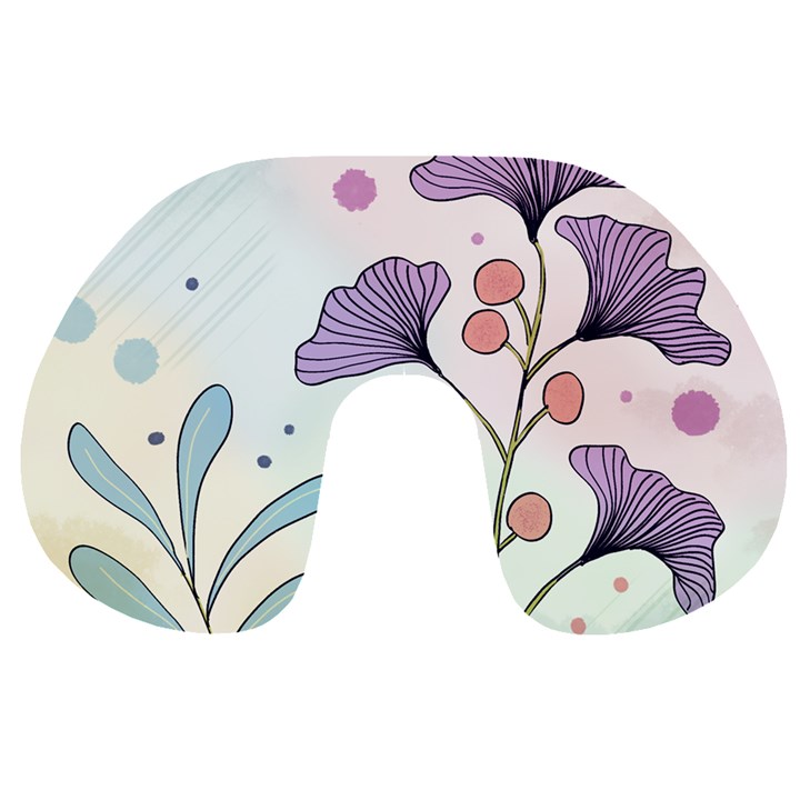 Flower Paint Flora Nature Plant Travel Neck Pillow