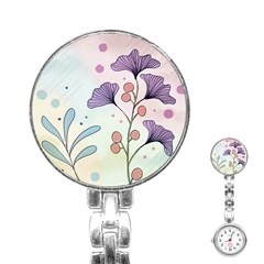 Flower Paint Flora Nature Plant Stainless Steel Nurses Watch