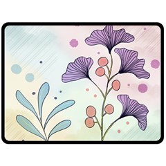 Flower Paint Flora Nature Plant Two Sides Fleece Blanket (large) by Maspions